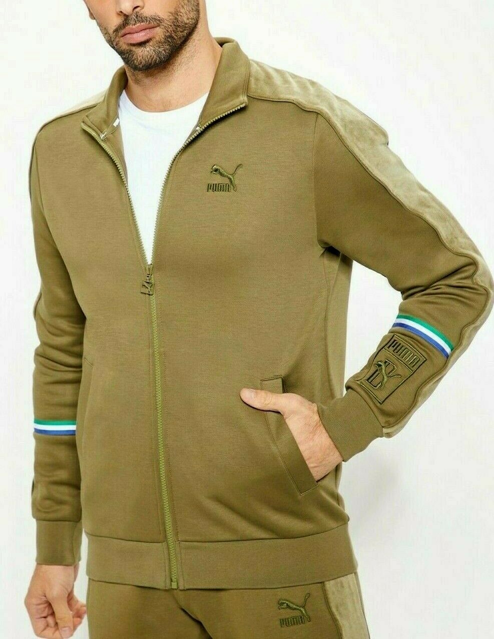 olive green puma outfit